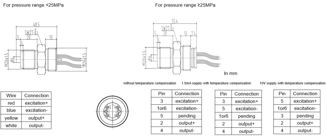 Mems Technology Piezoresistive Silicon Chip G1/4 Thread Pressure Sensor PC11