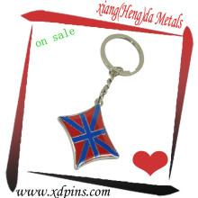 metal cheap fashional flag key chain
