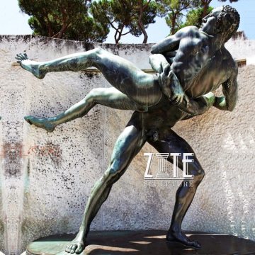 Outdoor decoration bronze wrestling men statue sculpture