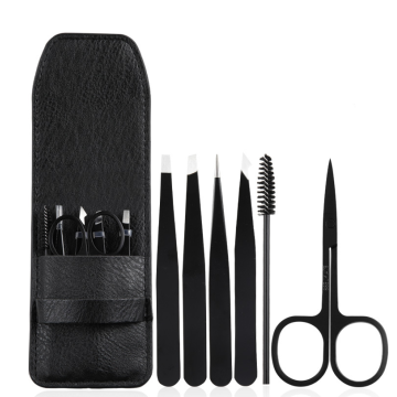 6pcs Makeup Eyelash Eyebrow Tweezers Set with Bag