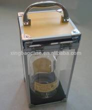 Aluminum superior wine box,individual wine case with flannelette inner,luxury wine box