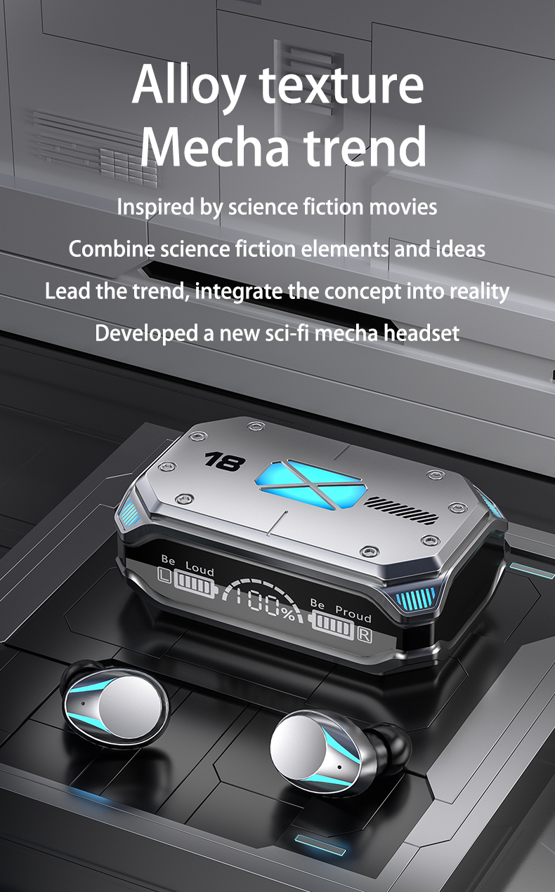 M41 Touch control  Hifi Bass Music Headsets In-ear Wireless Gaming Earbuds with powerbank
