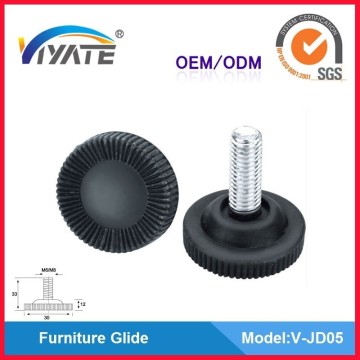 Plastic and iron office furniture glide adjustable feet