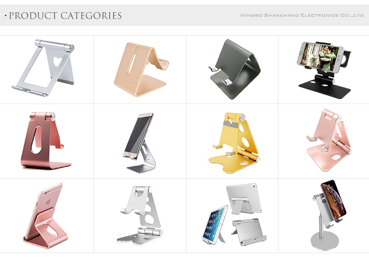 Rotating adjustable alloy desk smartphone mobile phone roller holder table metal stand 270-degree rotation aluminum