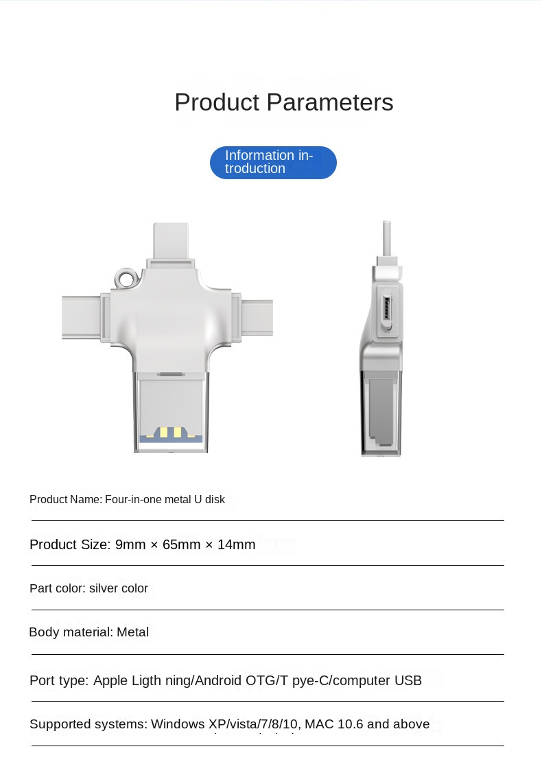 Micro Card Adapter USB 3.0 Micro SD to USB Card Reader OTG USB for Lightning Type Adapter 4 In 1 TF SD Card Reader