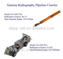 Gama Radiation flaw inspector with Crawler for pipeline