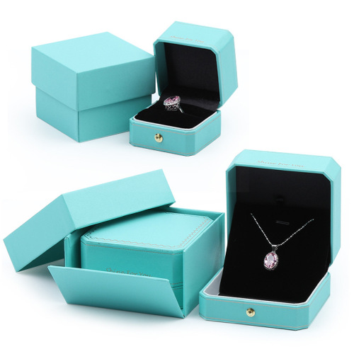 Cajas de joyas de cuero personalizadas octogonales de estilo euro con logotipo