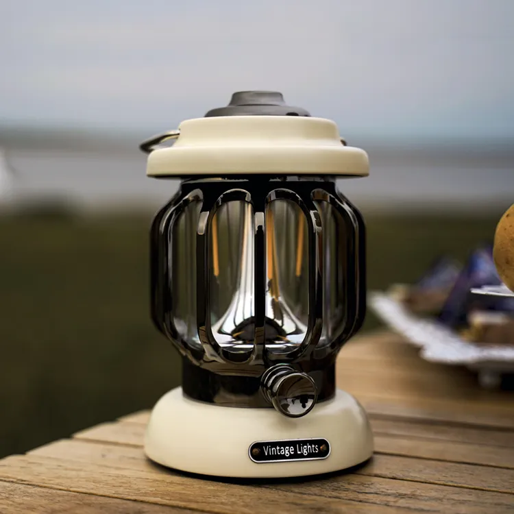 Vintage-Inspired LED Lantern for Camping and Outdoor Safety