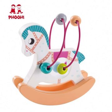 Wooden Animal Wire Bead Maze Toy for Children's Educational Play