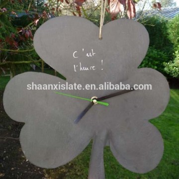 Black flower shape garden slate clock