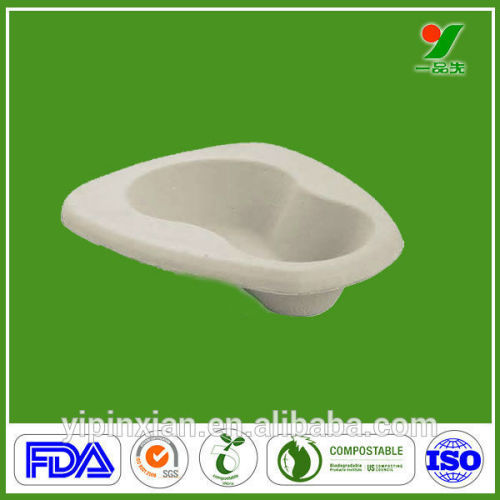 Wholesale New Design 100% Biodegradable Disposable Waterproof Molded Pulp Packaging Hygiene Paper Bedpan for Medical Use