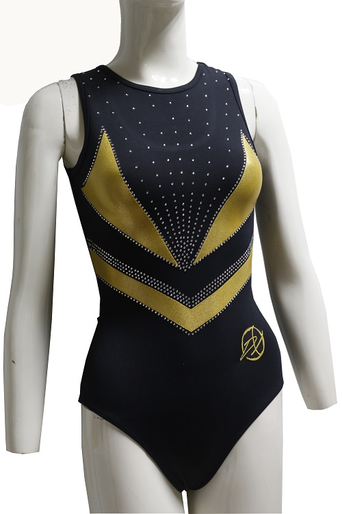 Gymnastiekwedstrijd maillots met borduurlogo