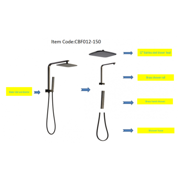 Conjunto de columna de ducha y ducha de mano y manguera