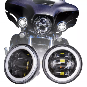Morsun 4.5" LED Fog Light DRL for Harley Electra Glide Standard FLHT