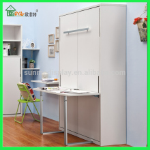 Vertical turning DIY white wall bed double wall bed folding deskl bed