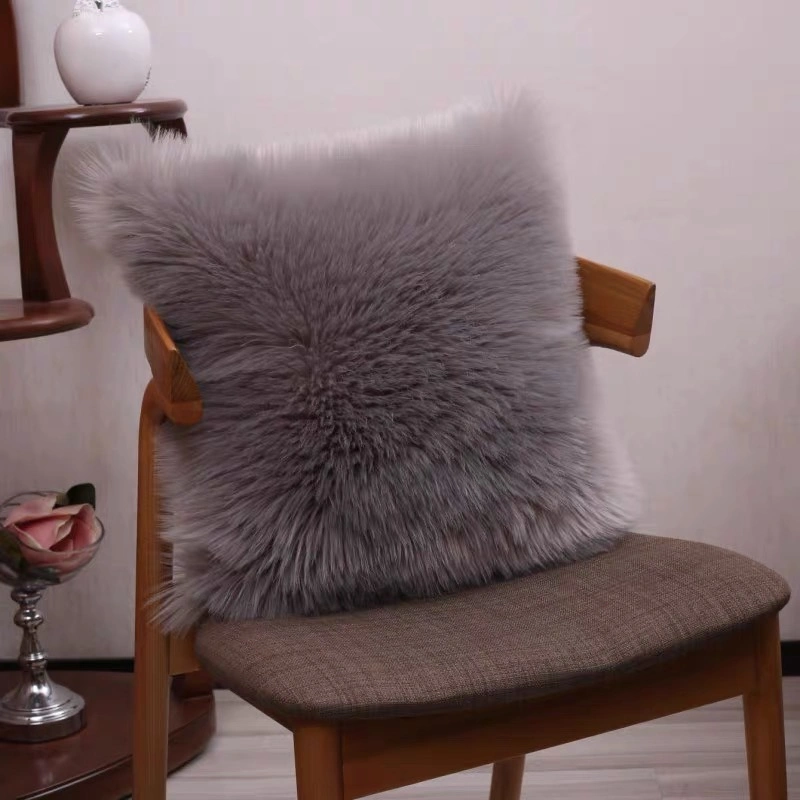 Faux Fur Throw Pillow Case Cushion Cover for Sofa Bedroom