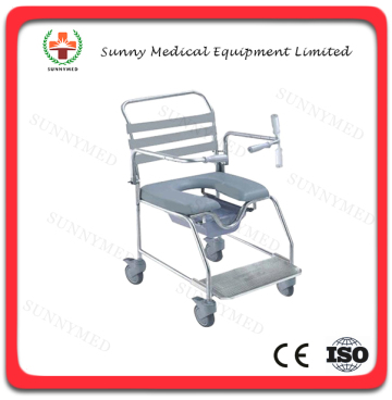 SY-R098 Hospital stainless commode wheel chair commode chair for elderly