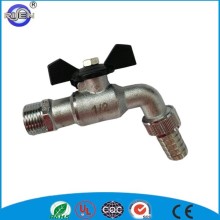 brass nickle plating water bibcock tap with butterfly handle