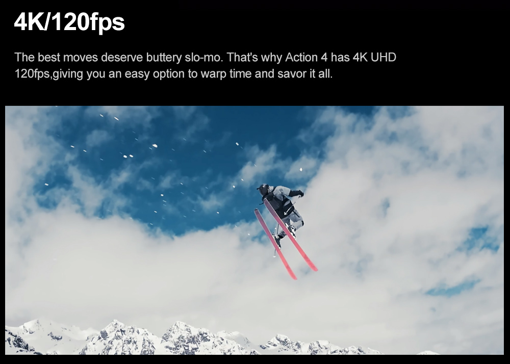 Osmo Action 4 Adventure Combo - 4K/120fps Waterproof Action Camera with a 1/1.3-Inch Sensor 10-bit & D-Log M Color