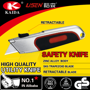 Heavy Duty retractable blade Zinc alloy cutter tool knife