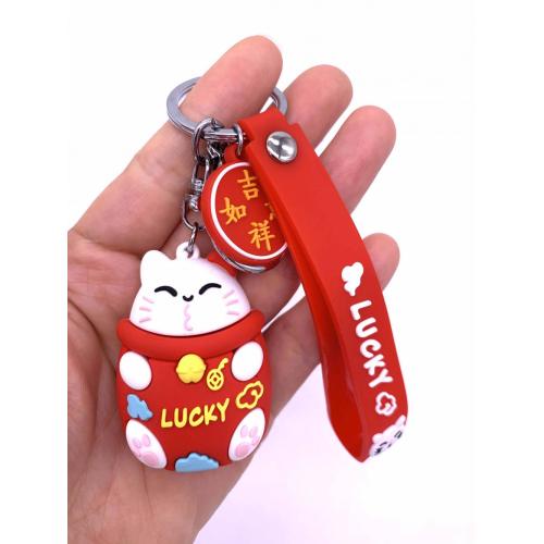 Portachiavi in ​​PVC Lucky Cat all&#39;ingrosso