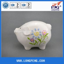 OEM White Ceramic Pig Piggy Bank