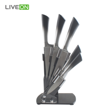 Sistema del cuchillo de cocina del acero inoxidable 5pcs con el bloque