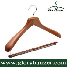 Deluxe Wooden Coat Hanger With Loking Bar,Anti-slip Coat Hanger