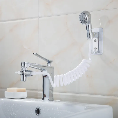 BOSSINI Bathroom anion shower head salon washing hair Adjustable, transparent, Clear shower head with basin faucet