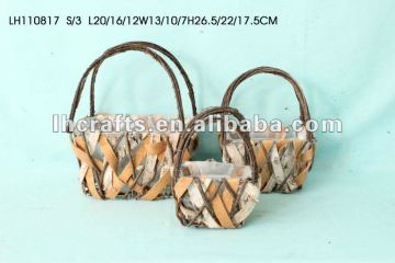 birch bark ornament flower basket