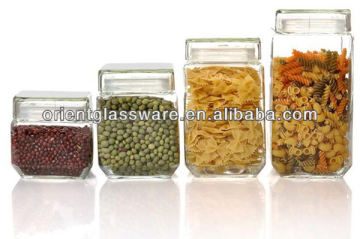 250ml to 1000ml square storage clear glass jar,food jar