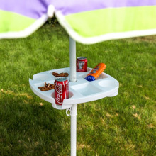 Folding Portable Plastic Beach Umbrella Table with Drink Holder