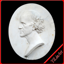 Marble Wall Relief Sculpture, Relief Wall Art with Man Bust Statue