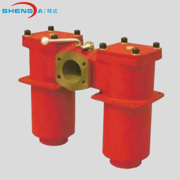 Industrial duplex inline oil filter housing