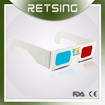 paper red cyan 3d glasses for 3d cinema and 3d image