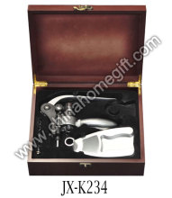 Zinc Alloy Corkscrew Wooden Box Set