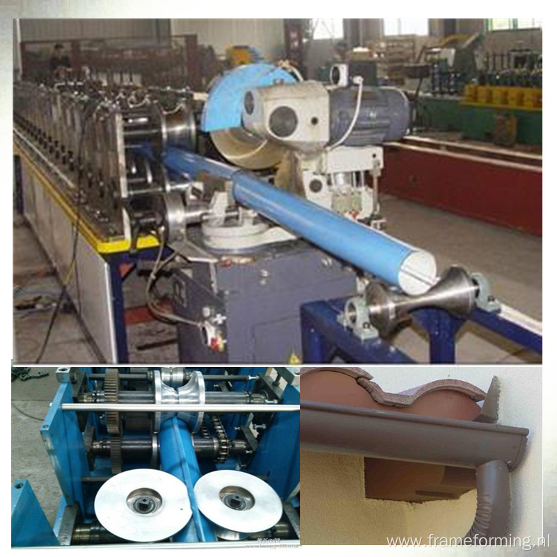 Steel gutter downpipe roll forming machine