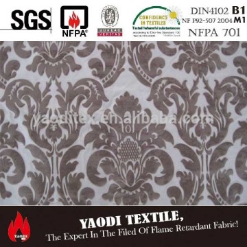 superior luxury flocked turkish curtain fabric for sale
