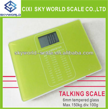 TY6120-GREEN Electronic TALKING SCALE 150KG