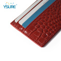 Porte-cartes en cuir Saffiano avec logo ultra fin