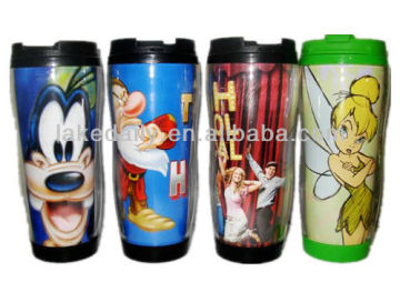 LAKE various style double wall insulated plastic cups with lid