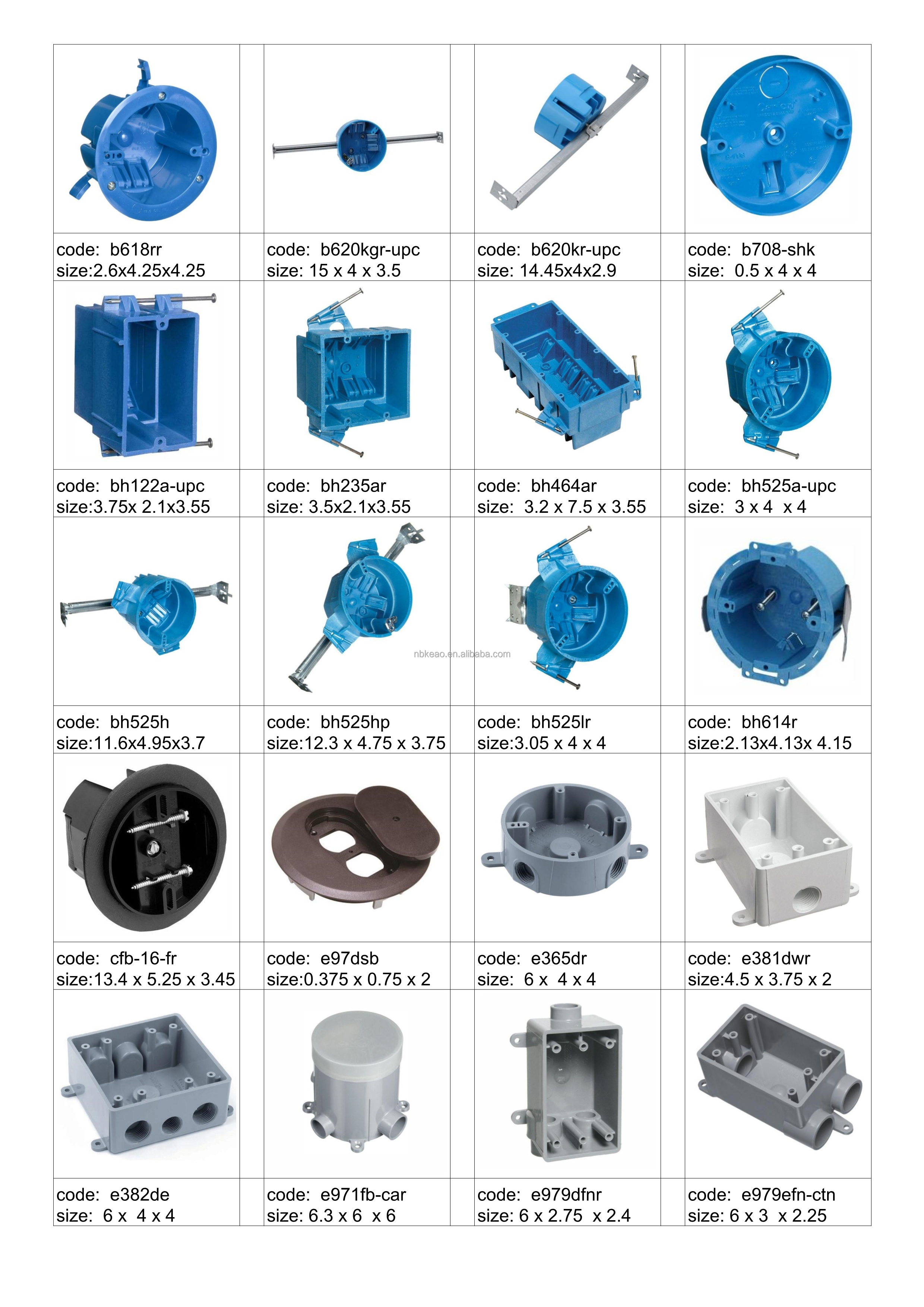 1-Gang 20 cu. in. Blue PVC Old Work Electrical Switch and Outlet Box B118A New Work single gang receptacle box surface mount