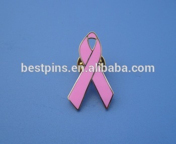 ribbon pink breast cancer awareness metal lapel pin