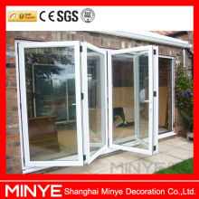 PVC/ UPVC FOLDING DOOR COMMERCIAL AUTOMTIC GLASS SLIDING DOOR THREE PANEL GLASS FOLDING DOOR HALF VIEW 2 PANEL GLASS DOOR