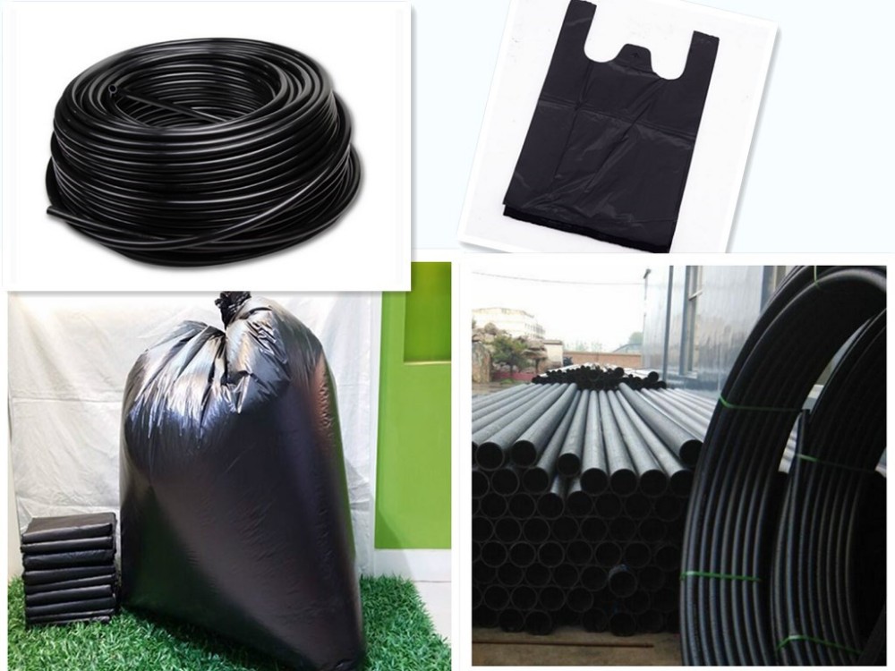Recycle PE 40% deep blackness Carbon Black Masterbatch for plastic Injection