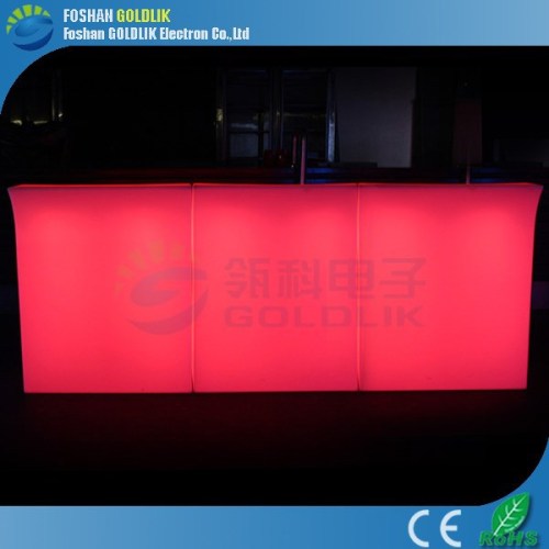 GLACS Control Illuminated LED Bar Counter/LED Plastic Bar Counter/Plastic Outdoor Bar Furniture