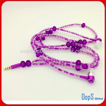 beads earphone necklace earphone without mic