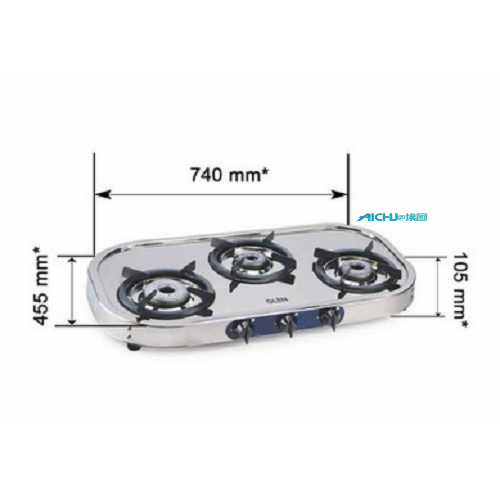 3 Burners Stainless Steel Cooktop Auto Ignition