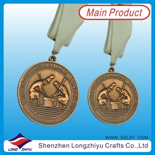 3D Logo Embossed Round Medal with Custom Ribbon