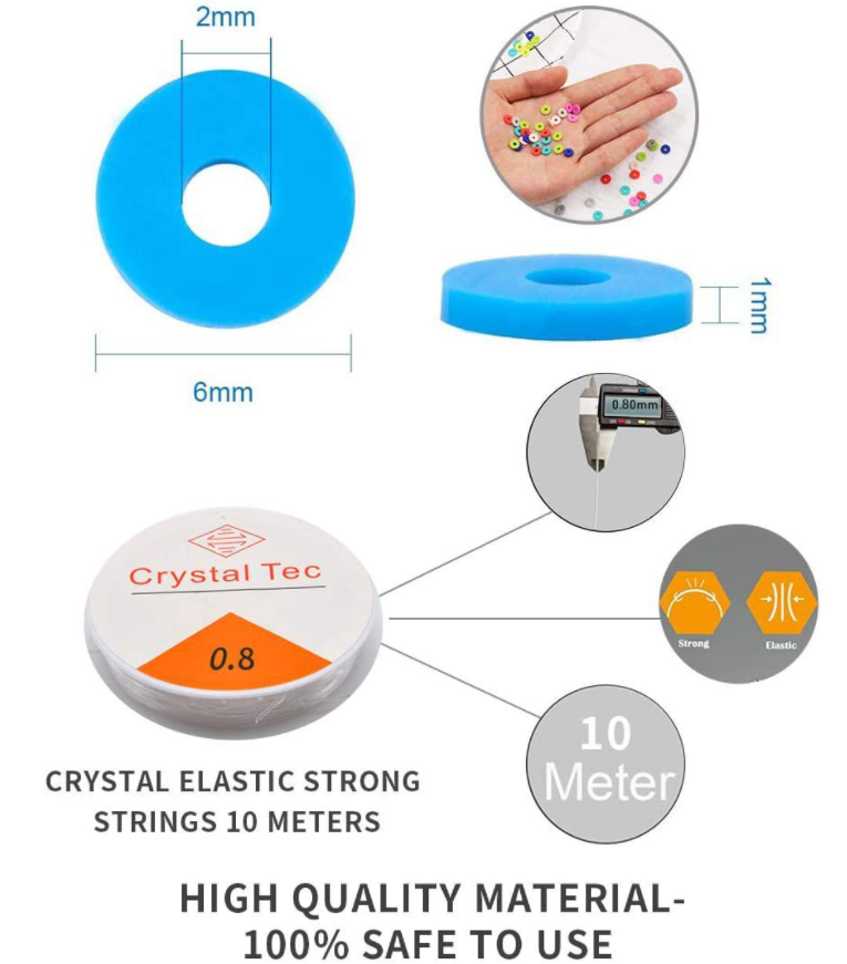 Plastic Boxes Jewelry Findings Tool Accessories Set Polymer 6Mm Flat Clay Spacer Bead For Ankle Bracelet Necklace DIY Making Kit